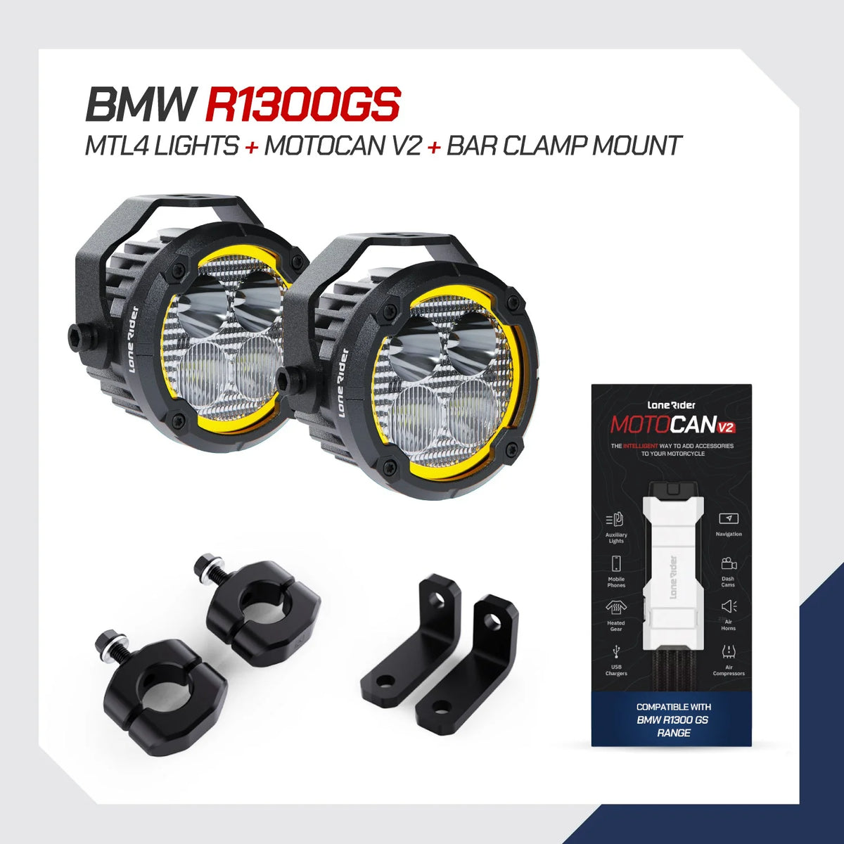 Lone Rider MotoLights pakker - BMW R1300 GS