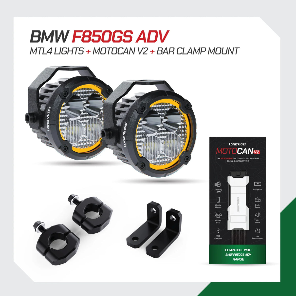 Lone Rider MotoLights pakker - BMW F850 GS Adv (2018-2023)