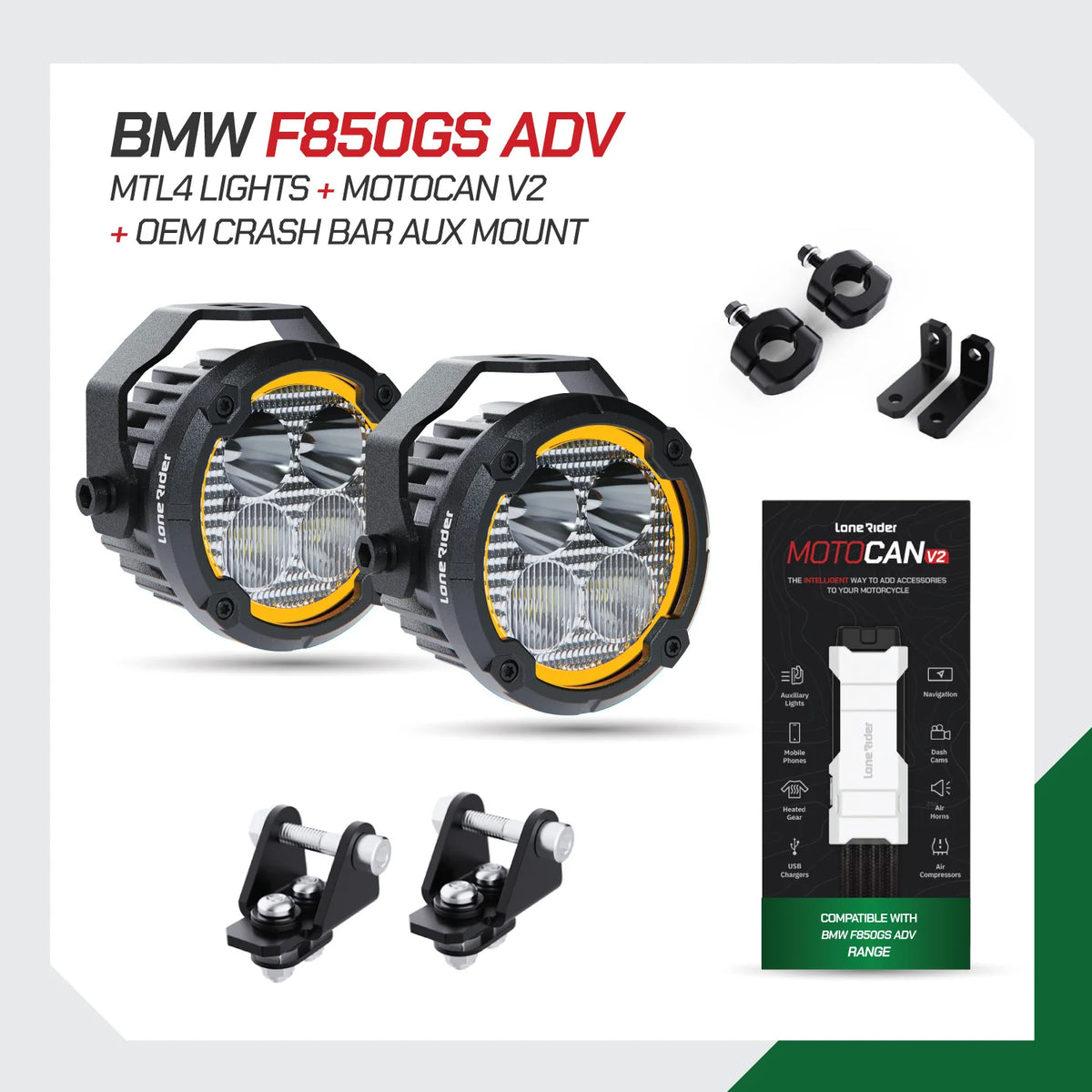 Lone Rider MotoLights pakker - BMW F850 GS Adv (2018-2023)