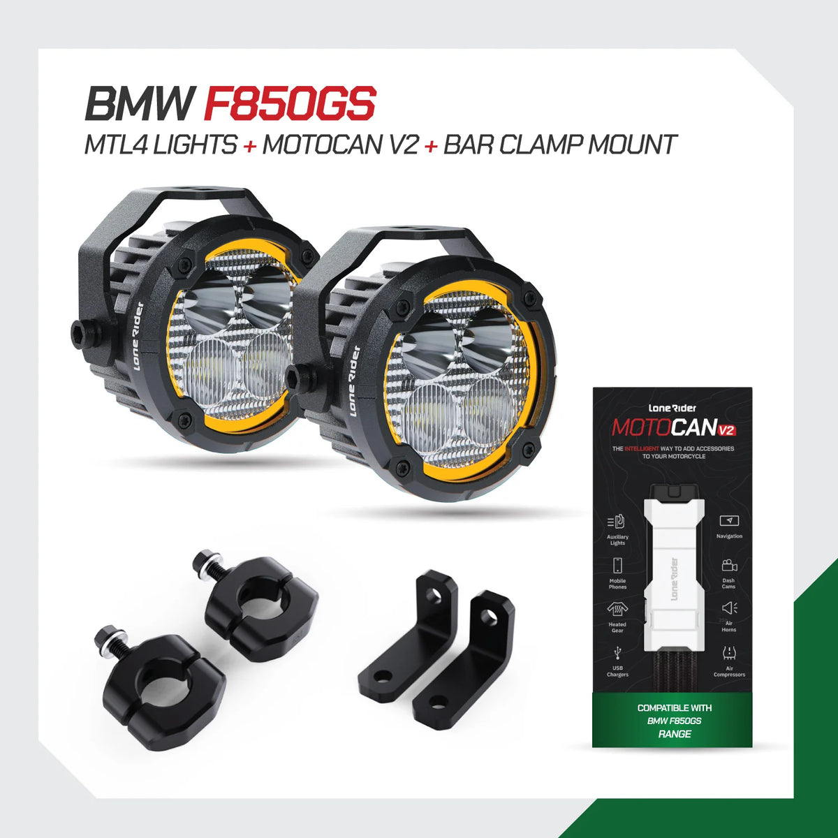 Lone Rider MotoLights pakker - BMW F850 GS (2018-2023)