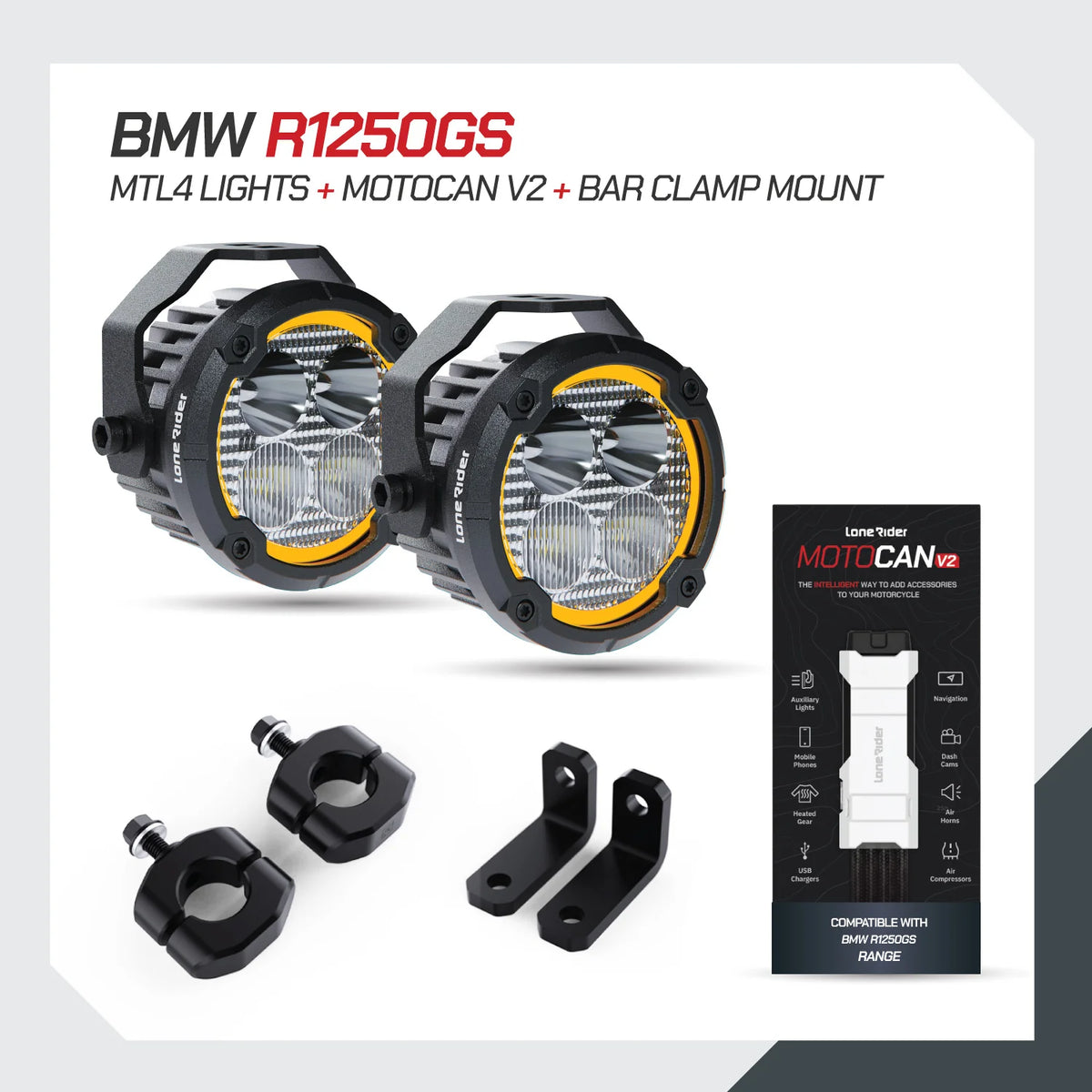 Lone Rider MotoLights pakker - BMW R1250 GS (2019-2024)