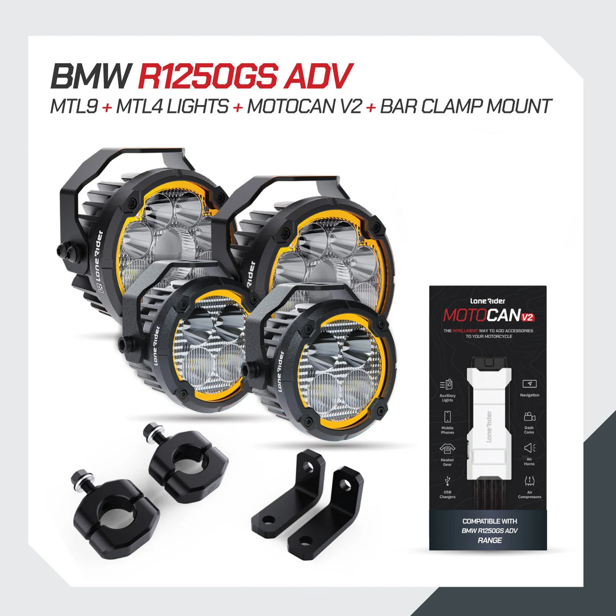 Lone Rider MotoLights pakker - BMW R1250 GS Adv (2019-2024)