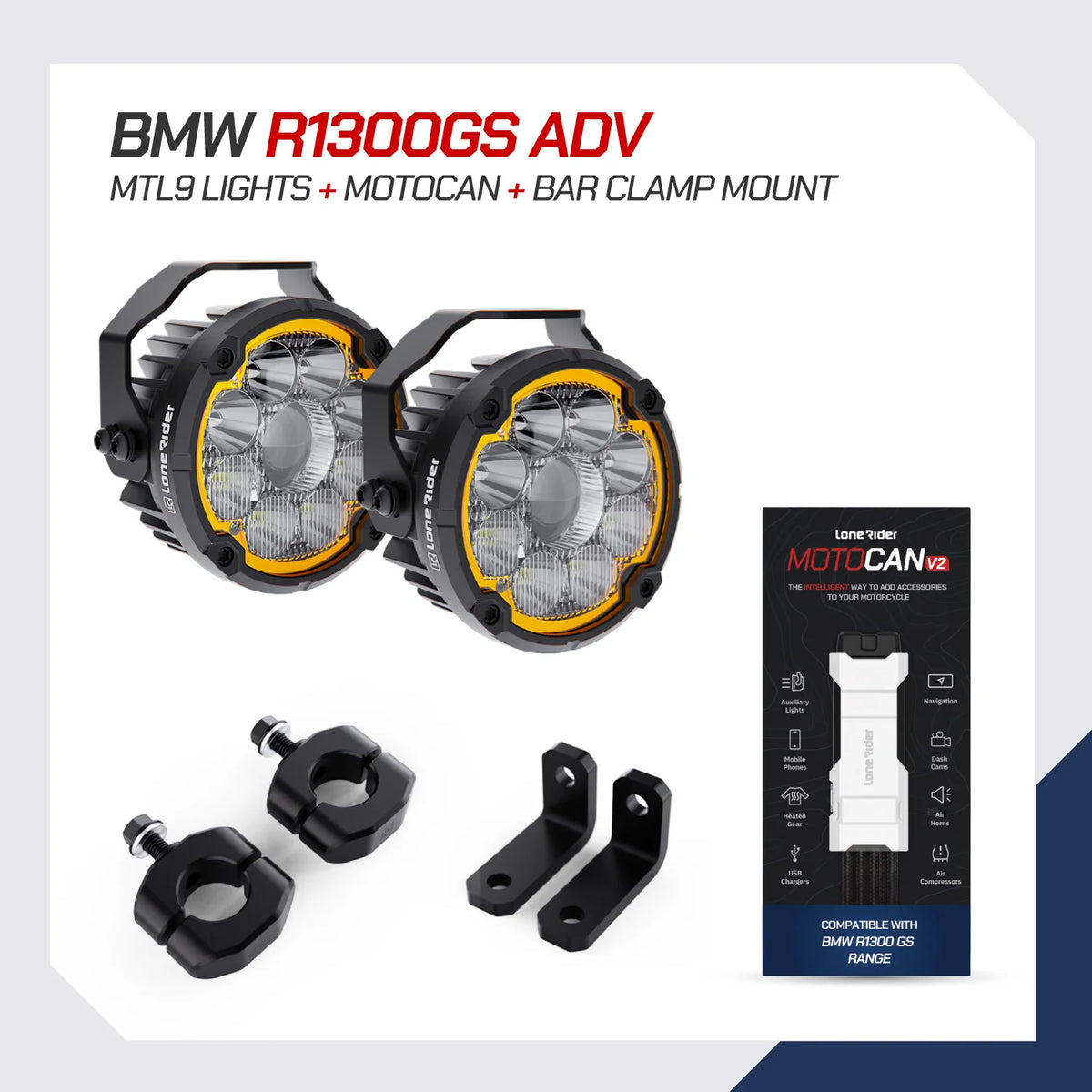 Lone Rider MotoLights pakker - BMW R1300 GS Adventure