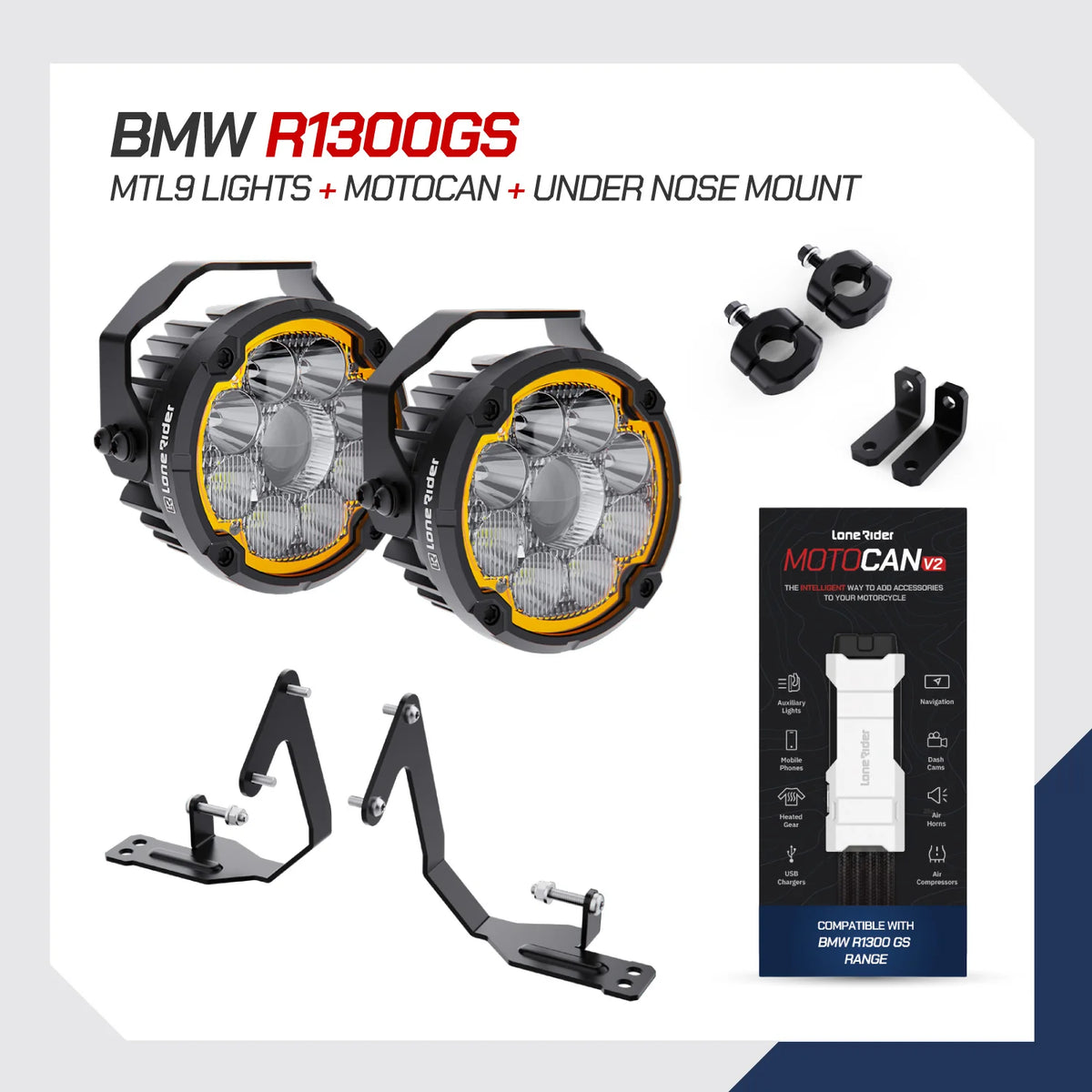 Lone Rider MotoLights pakker - BMW R1300 GS