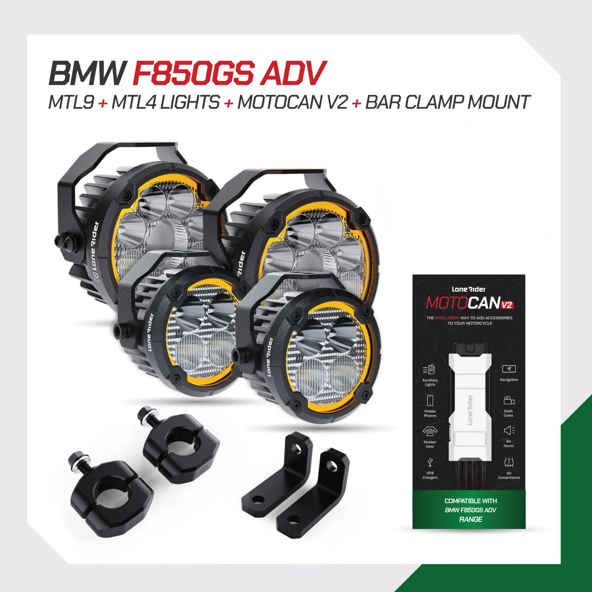 Lone Rider MotoLights pakker - BMW F850 GS Adv (2018-2023)