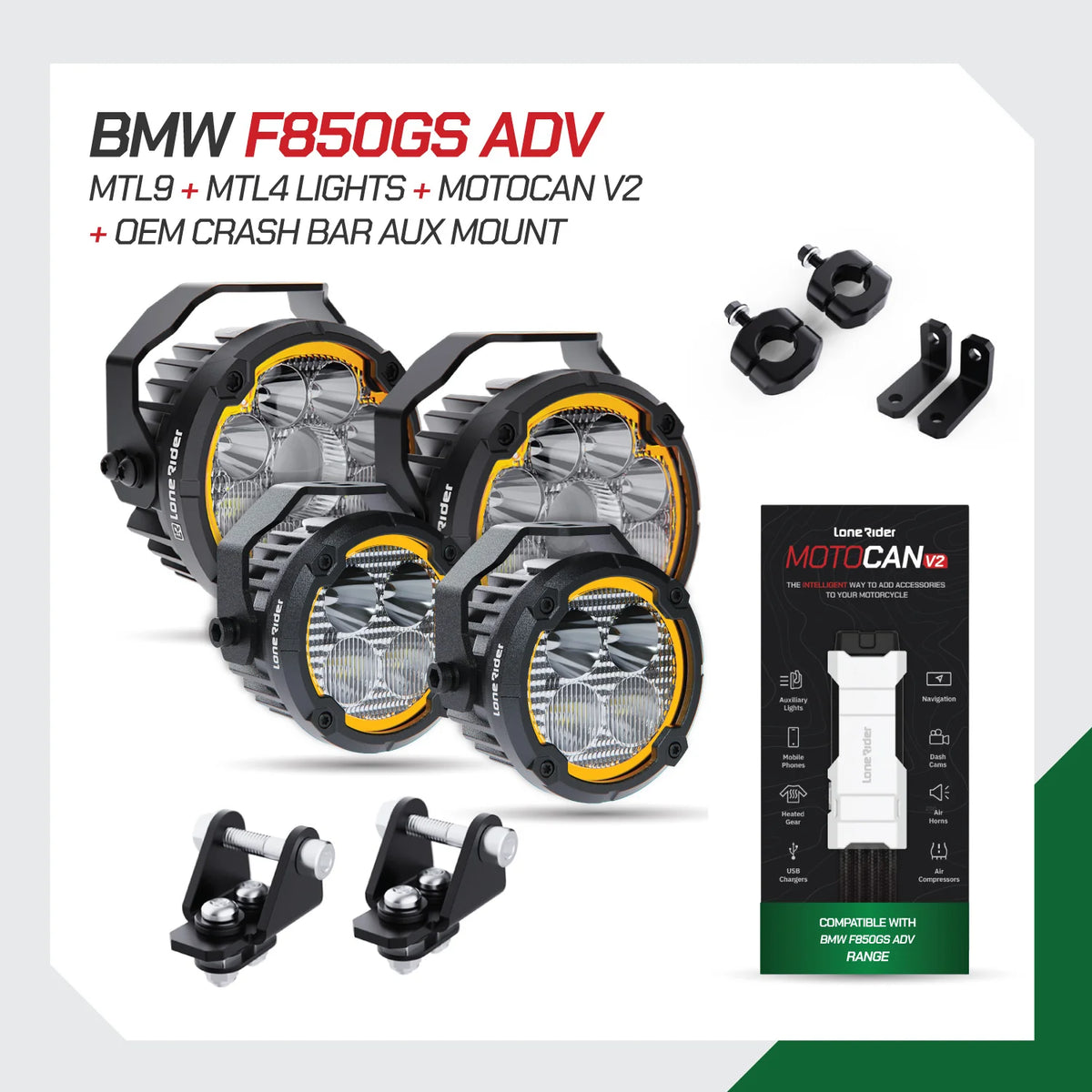 Lone Rider MotoLights pakker - BMW F850 GS Adv (2018-2023)