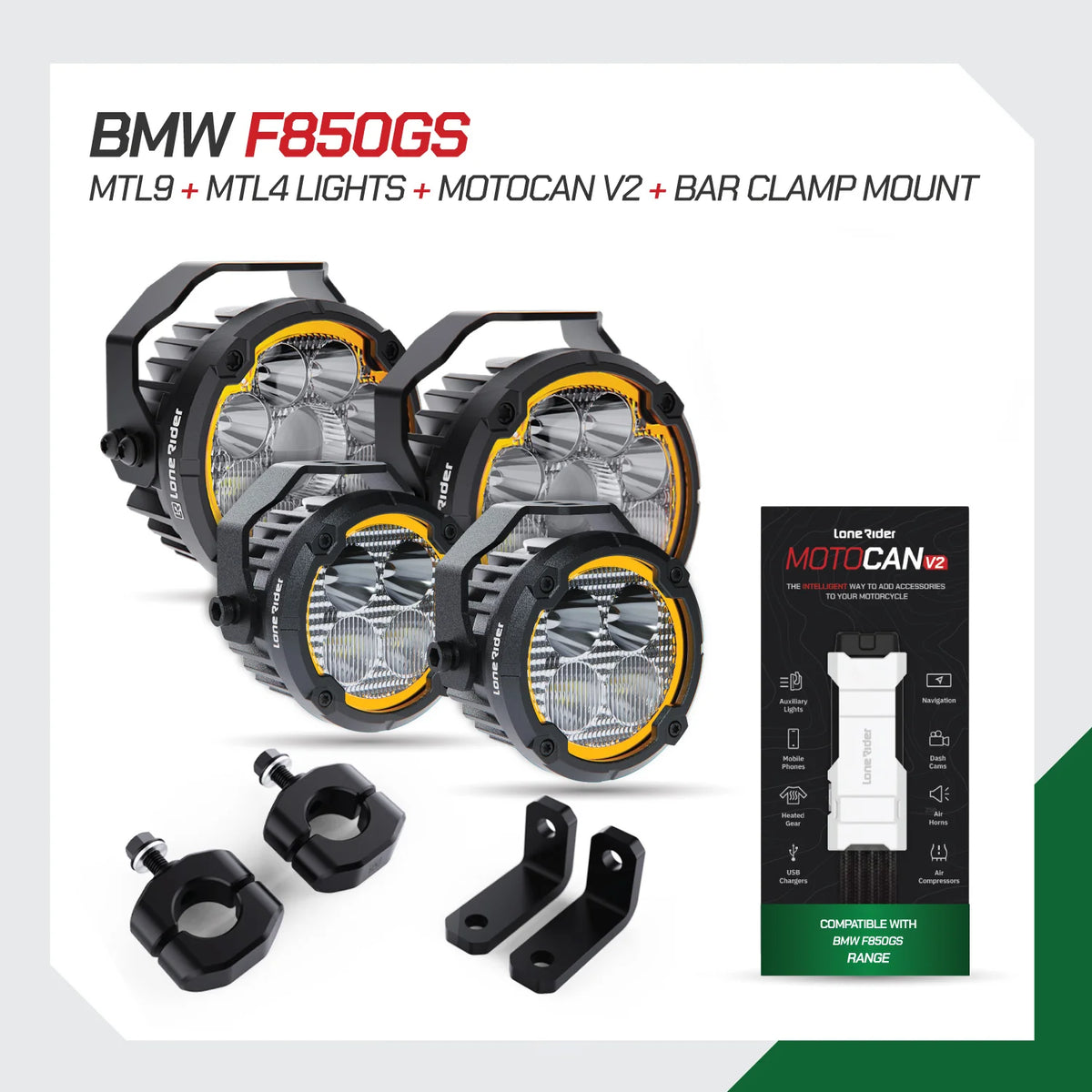Lone Rider MotoLights pakker - BMW F850 GS (2018-2023)