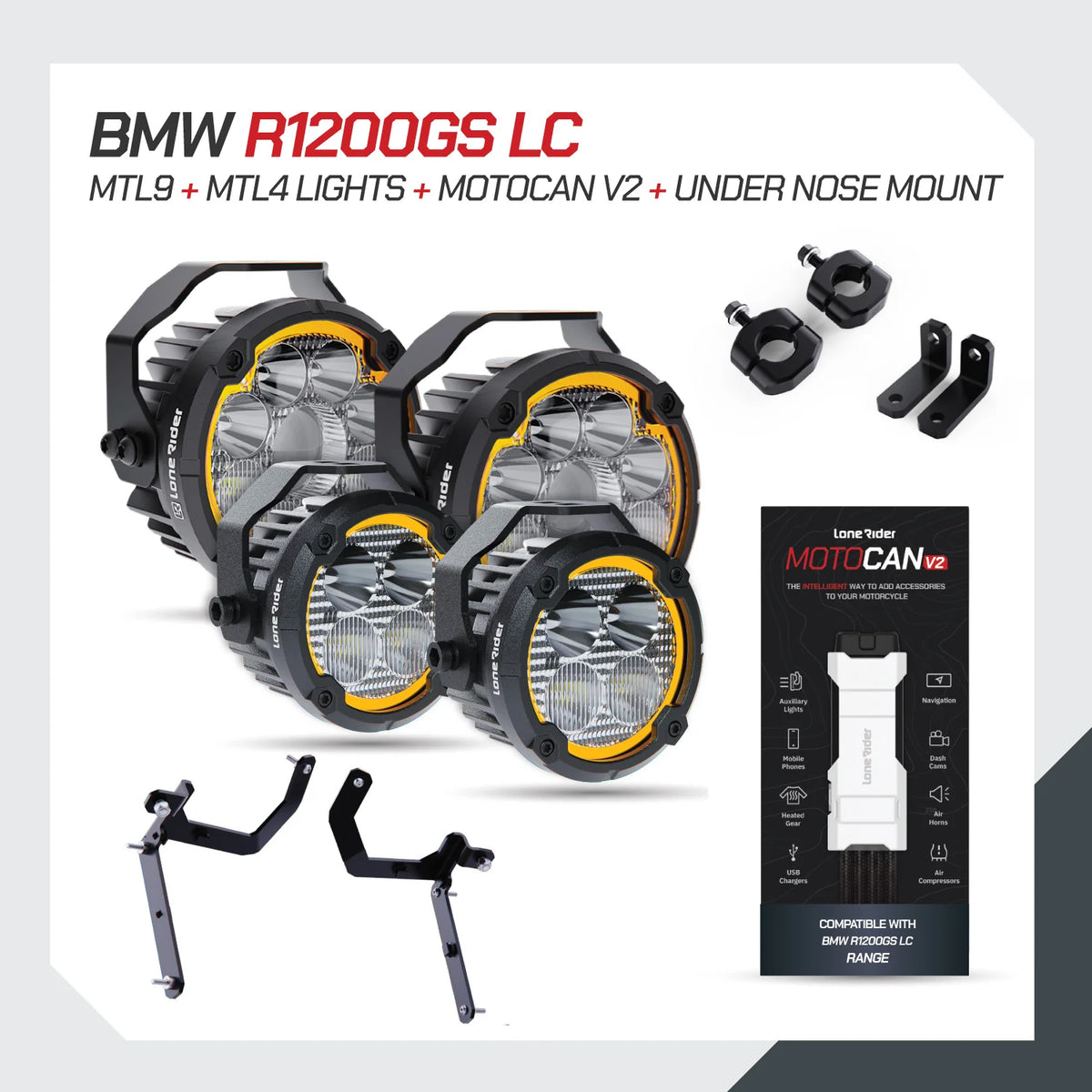 Lone Rider MotoLights pakker - BMW R1200 LC GS Adv (2014-2018)