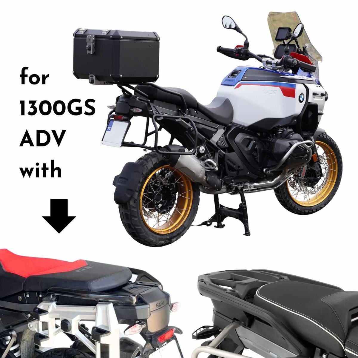 Top case for BMW R 1300 GS ADV with Original Carrier