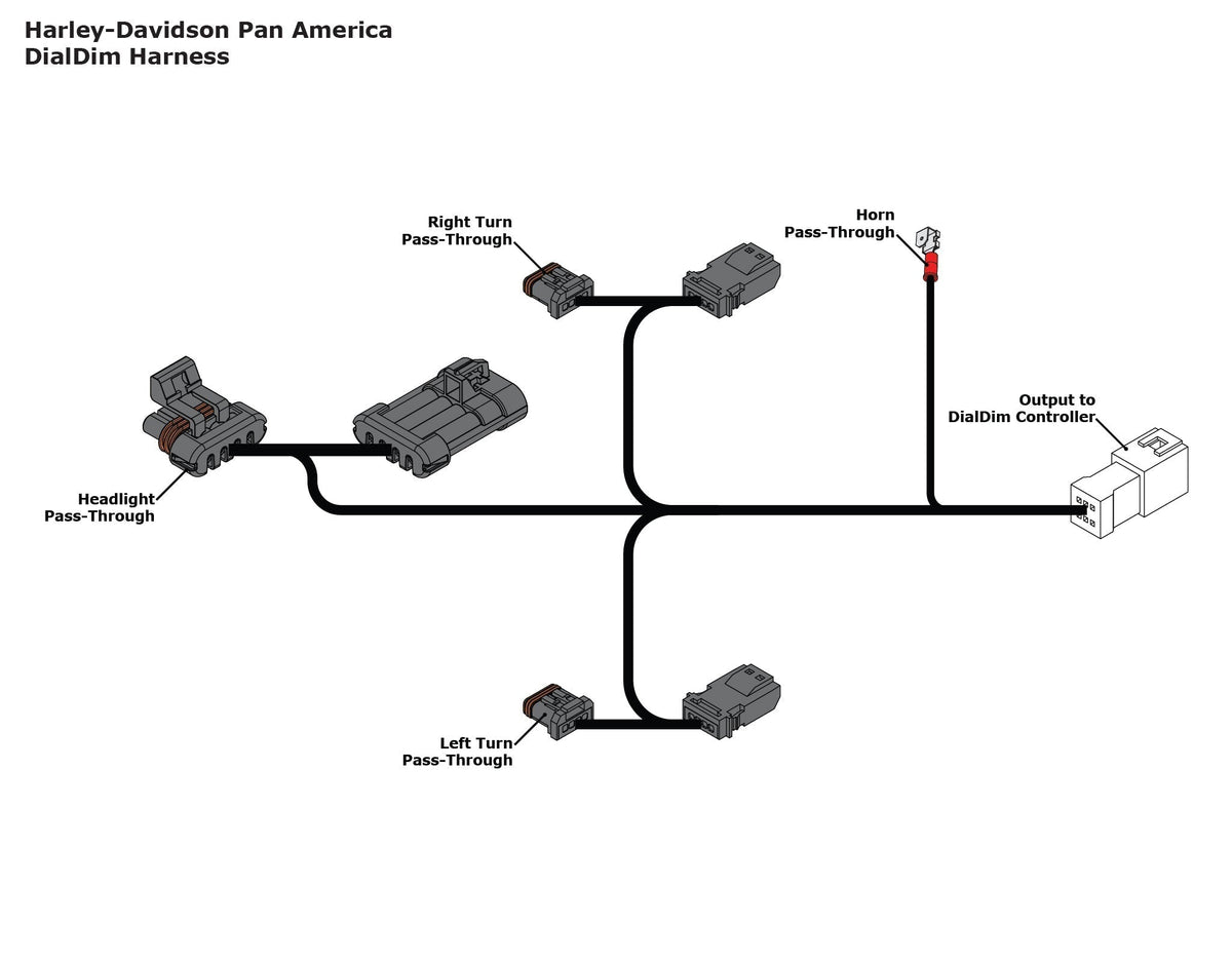 DENALI Plug-&-Play DialDim Wiring Adapter for Harley-Davidson Pan America 1250 – bilde 2