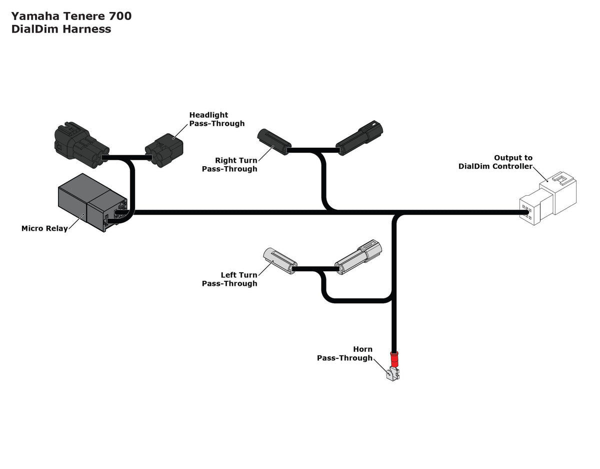 DENALI Plug-&-Play DialDim Wiring Adapter for Yamaha Tenere 700 – bilde 2