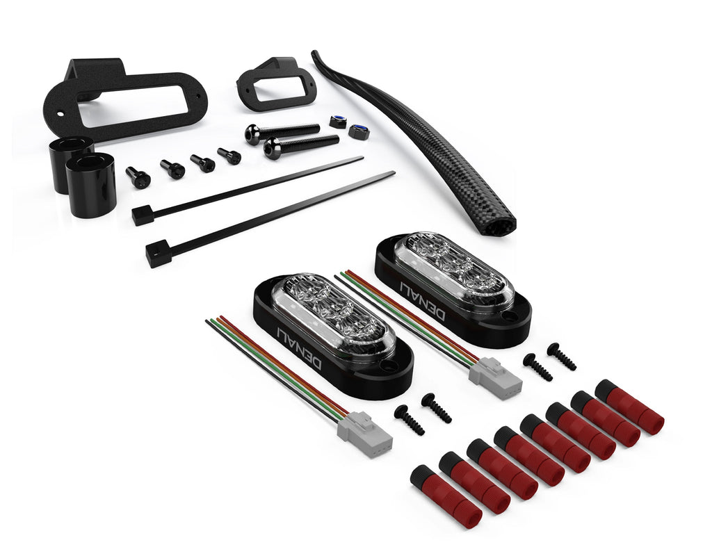 DENALI Plug-&-Play Fork Mounted T3 Turn Signal Kit for Kawasaki KLR650 – bilde 4