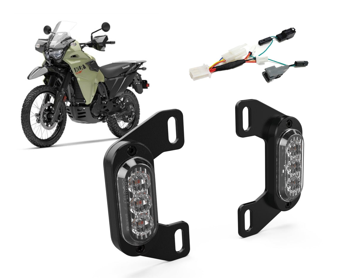 DENALI Plug-&-Play Rear T3 Turn Signal License Plate Kit for Kawasaki KLR650