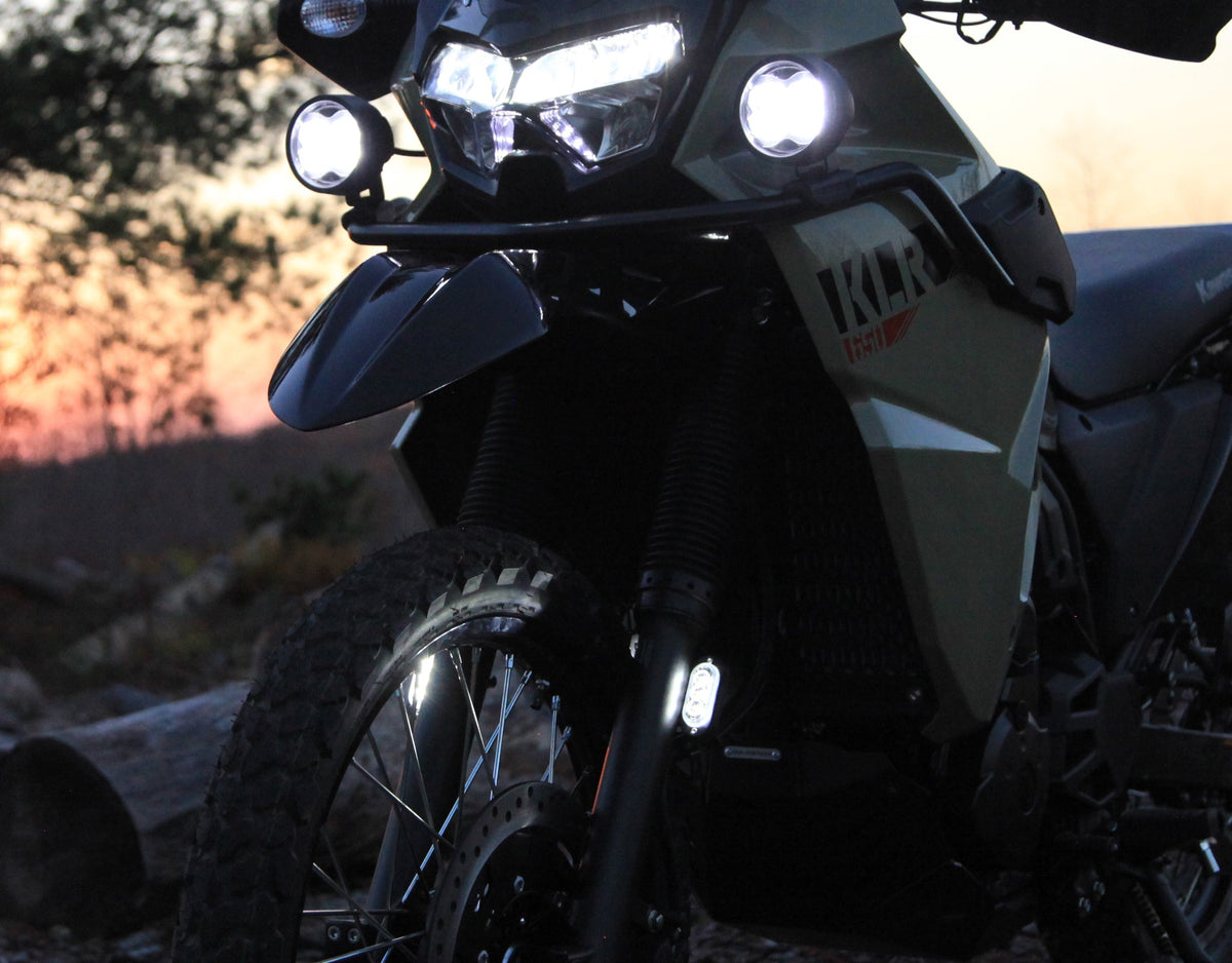 DENALI Plug-&-Play Fork Mounted T3 Turn Signal Kit for Kawasaki KLR650 – bilde 5