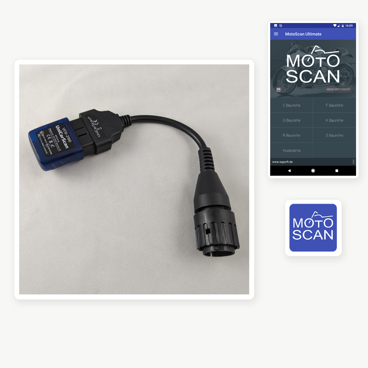 UniCarScan adapter for MotoScan diagnose